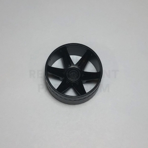 Black Double Wide Racing Wheel/Hub – 37mm