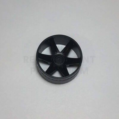 Black Double Wide Racing Wheel/Hub - 37mm