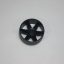 Black Double Wide Racing Wheel/Hub - 37mm