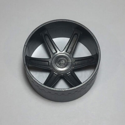 Large Silver Double Wide Racing Wheel/Hub - 50mm