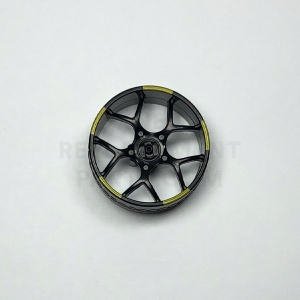 Black & Yellow Double Wide Racing Wheel/Hub – 37mm