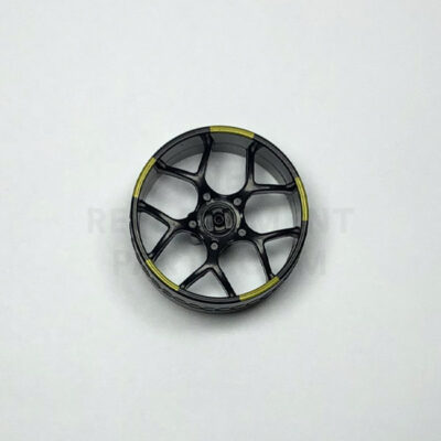 Black & Yellow Double Wide Racing Wheel/Hub - 37mm